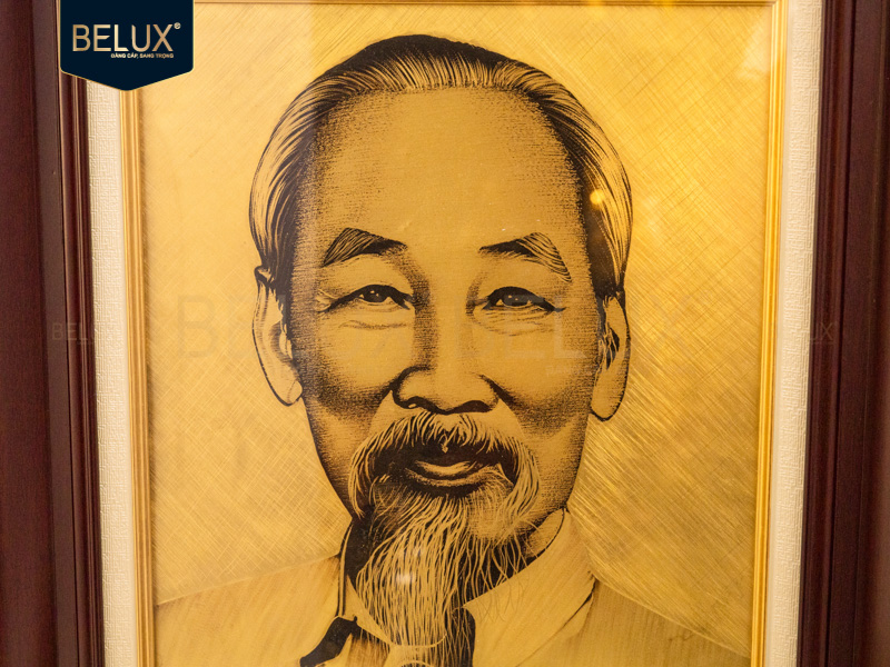 Tranh Bác Hồ vẽ xước 55x45cm